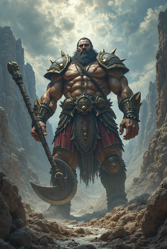 create an image of a dungeons and dragons revenge paladin minotaur, With a sword and a shield, no armor