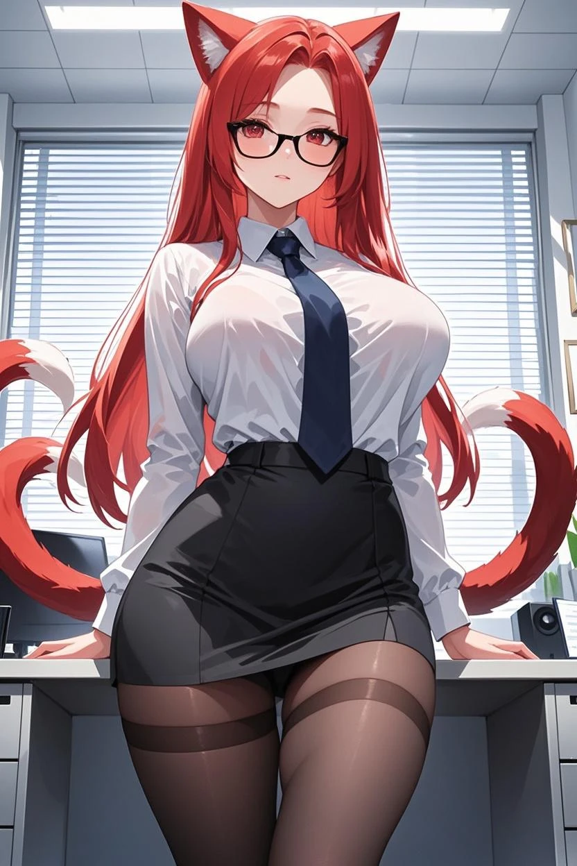 (masterpiece, Best quality), 8K, ultra detailed, realistic photo, Detailed face, perfect lighting, green eyes, bright orange hair, bright hair, fox ears, nice legs, side photo, beautiful, Cute, skin pores, 1 girl, perfect shirt, fully dressed, beautiful women 30 years old, Beautiful proportions, Russian woman, Caucasian, European, Business lady, stunningly beautiful woman, mother, thick legs, show ass, big breasts, (Thin white shirt:1.4), thick, hot, (White Office Wear:1.4), tight pants, (wide hips:1.2), thick, (white Office pants:1.3), spread your legs, Legs open, full length, wide hips, Glasses, with long orange hair, standing on the beach near the ocean, green eyes detailed digital anime art, cat ear, anime girl with long hair, гладкое аниме cg art, anime girl with long hair, digital anime art, work in Guweiz style, Beautiful anime portrait, Photorealistic render of an anime girl, pantyhose, Beautiful anime girl, advanced digital anime art, guweiz на artstation pixiv HD UHD HQ
