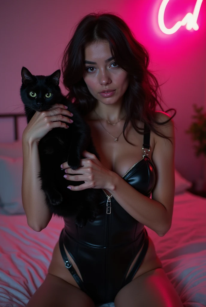 (((Ultra-realistic intricate details))) (((black neck chocker))) (((Eye makeup))), 21 Year Old, (((Cat ears))) ((Red lips)))(((Wearing: diamond necklace and earrings))) (((pubic hair is hairy:1.3))) (((wearing a Sexy belt design by LV))) (highres, high definition quality, realistic), one MalaysianIndonesian women naked, (topless, nude), plump saggy breasts, ((hijab)) ((masterpiece)) ((detailed)) ((realistic))((skin texture)) (4K) ((best quality: 1.5)) ((masterpiece)), intricate details, sharp focus, professional, ((detailed (((babe, ([flat chest:medium breasts:0.6], (soft pink jumper, white yoga pants)), blackout eye makeup: 0.8), straight hair [dark hair:blond hair:0.7], smiling, shadows, red lipstick, outdoors, faraway city park, bokeh, sunset)), professional lighting, photon mapping, radiosity, physically based rendering, ultra resolution, hyper-realistic)), photorealistic:1.4, hyper-realistic, 8K.