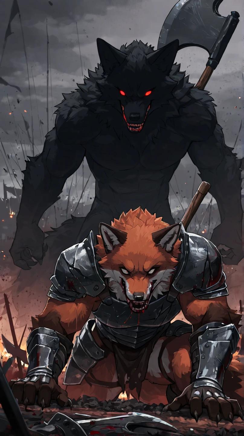 Devil Big orange royal tigerhuman, scarry, blood big claw, hunger, frozen blackground, stronger, animal, stand on to legs, big, old,snow cloth, lycan, fantasy
