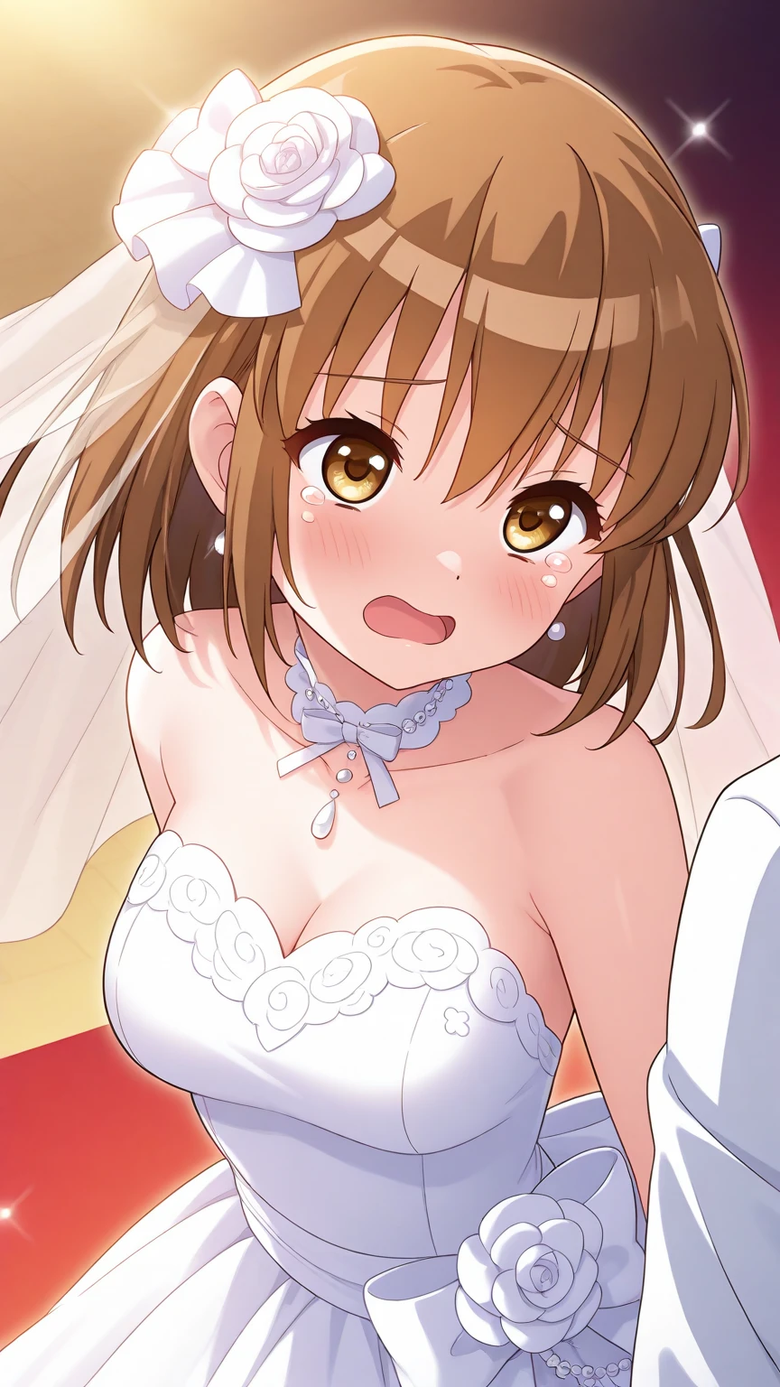 nsfw,uncensored,(super fine illustration,8K CG wallpaper,best quality,extremely detailed,ultra high res,best aesthetic),(cowboy shot,from front),1girl ,idolmaster, ((yukiho hagiwara)), (16yo,beautiful girl),((((beautiful brown eyes)))),(((beautiful brown hair))), ((short straight hair)))),(wet skin),(sweat),(steam),((flat chests,small breasts)),(gorgeous wedding dress:1.5),(wedding veil, white corset, white lace legwear, ??????, white wedding grove:1.3), ,(open clothes),(wet clothes),(first round),half-closed eyes, ?????? face, O-face, blush cheeks, arched back, (vaginal penis:1.2), (a Faceless male), ,(((carrying ???))),hetero, man in below, (intense ???:1.7), (??? out:1.2),(red carpet),(((multiple boys, peeing on a girl,multiple penises, ????????, holding ?????))),((??????? torogao, saliva trail, nose blush,one eye closed,out tongue)),cleavage of the breast,happy,((smile:1.9),((??? on body:1.9)),((??? on face:1.9)),((??? on hair:1.9)),(???????, ??? in mouths:1.1),(vulgarity),((wedding chapel:1.5)), (indoor, church, many stained glass window),look at viewer,,(spoken heart:1.5),(peace sign:1.5),(ahegao:1.5),(bloom:1.3),(look at camera:1.5),(?????:1.3),(Commemorative photo:1.5),(happy:1.5,love:1.5),
