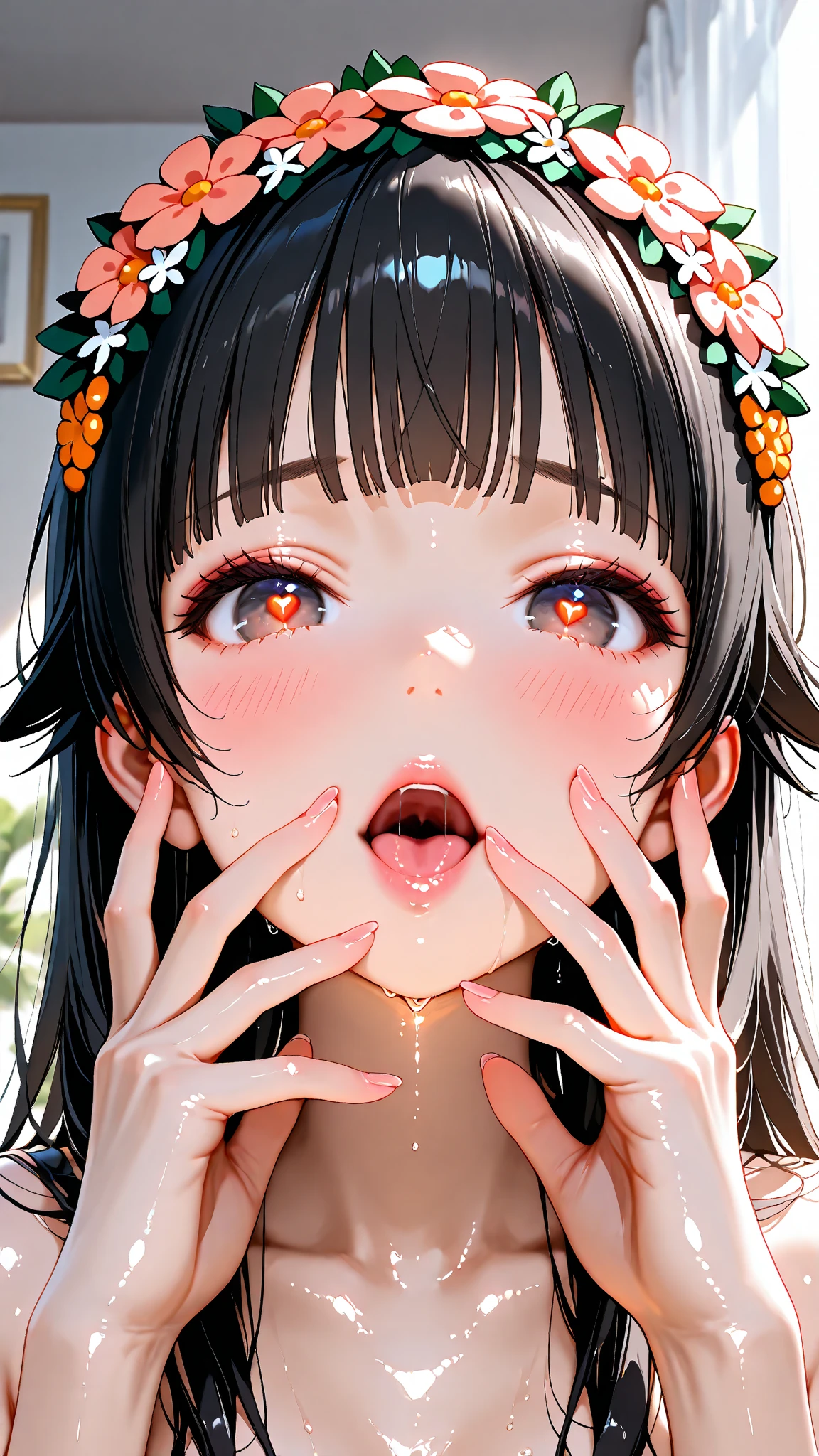 (masterpiece,Highest Resolution,4K High Resolution,Crisp image quality,Ultra HD,Detailed Hair(Realistic ???:1.2),Cat ear,Red Headgear,blush.Full of sperm,Realistic vagina,((Full of sperm))(Close-up photography:1.2)(Determined skin)((An eye is a heart)(((Oral rape situations,Suck the penis deep into your mouth:1.2)))Cock Oral,Cock Oral,((Cum on his dick and in his mouth,Women and men)))Upper body close-up