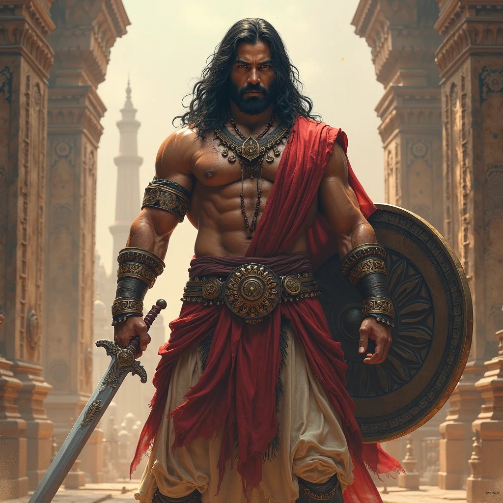 Lord rama in angry face in war