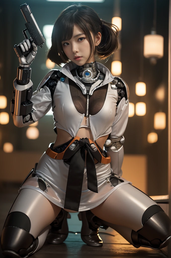 (Full body view:1.3)、(Side view:1.1)、(Smiling with teeth showing:1.3),(Shibuya Gal:1.5)、(Goth Style Fashion:1.5)、(Punk RockVisual Kei:1.5)、(Wearing a rhythmic gymnastics bodysuit with white and red intricate details:1.4)、(Racing suit and pants with delicate decorations in white, denim and magenta:1.5)、(Denim and light blue and magenta boots:1.3)、((belt))、(Numerous delicate logo marks all over the costume:1.4)、(collar:1.3)、(Striped underwear:1.5)、20-year-old、NSFW、((Highest quality、In 8K、masterpiece:1.3))、Sharp focus:1.2、(Layered Cut、Huge boobs:1.1),Beautiful woman with perfect figure:1.4、(Doing an aerobics pose:1.3)、Slender Abs:1.2、Highly detailed face and skin texture、Detailed eyes、double eyelid,(Twin tails:1.3)、(Brown Hair:1.3)、Gravure idol、(The background is the stage of the fashion show:1.3)、(Slim Body:1.3),(Make your legs thinner:1.4),(clavicle:1.1)、(Thin and slim thighs:1.3)