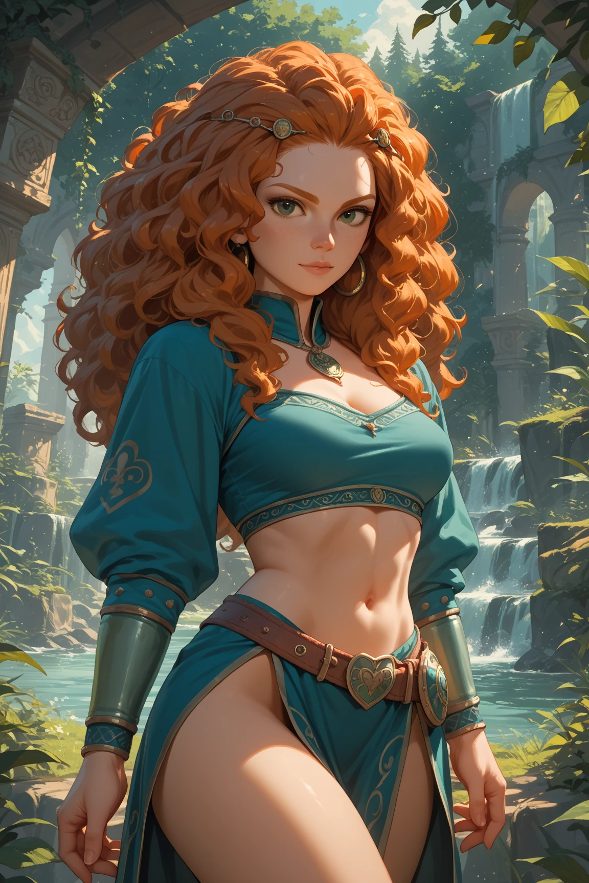Brown lion face woman, super strong swamp warrior 