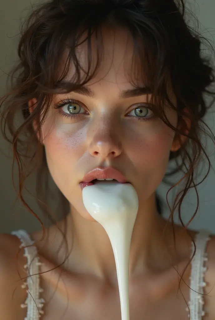 milk shower, (from_above:1.3), nfsw, (cum on face:1.6), smiling, ( cum on hair:1.7), (bukkake:1.4), black hair, short hairs, eyeshadows, elegant girl, nude, naked breasts, red lipstick, sexy, Ed Blinkey, Mikhail Vrubel, Atey Ghailan, Jeremy Mann, Greg Manchess, WLOP, Charlie Bowater, Intricate, High Detail, Sharp focus, dramatic, photorealistic