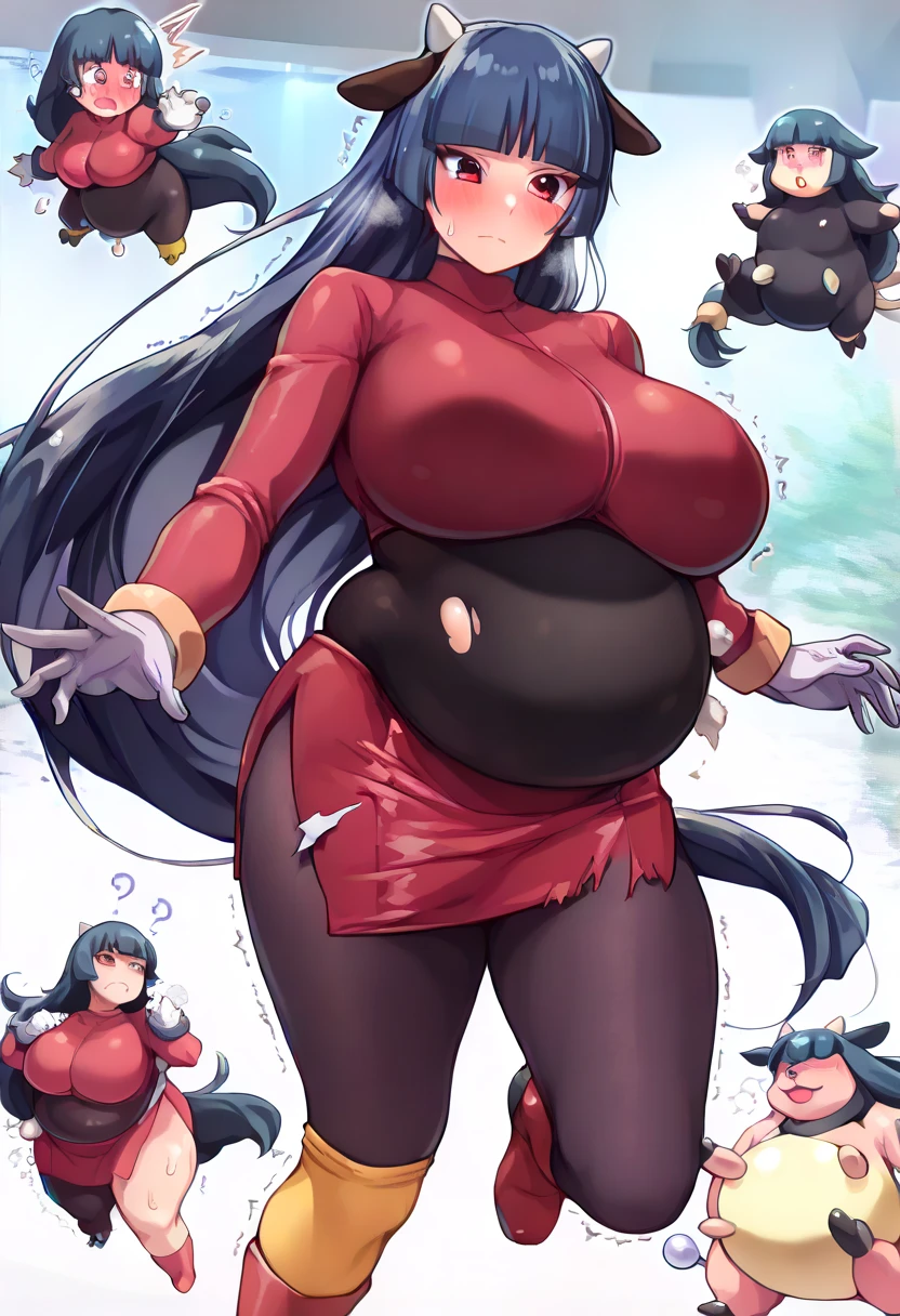masterpiece, best quality, expressive eyes, perfect face, a man get transformed into a MILF, solo, surpriced, blushed, black hair, long hair, red baseball cap, brown eyes, full body, bare foot, in a forest, chubby, big breast . pussy, glitter, embarrassed pose, magic circle on the floor. lactance, naked, being zap by a ray gun