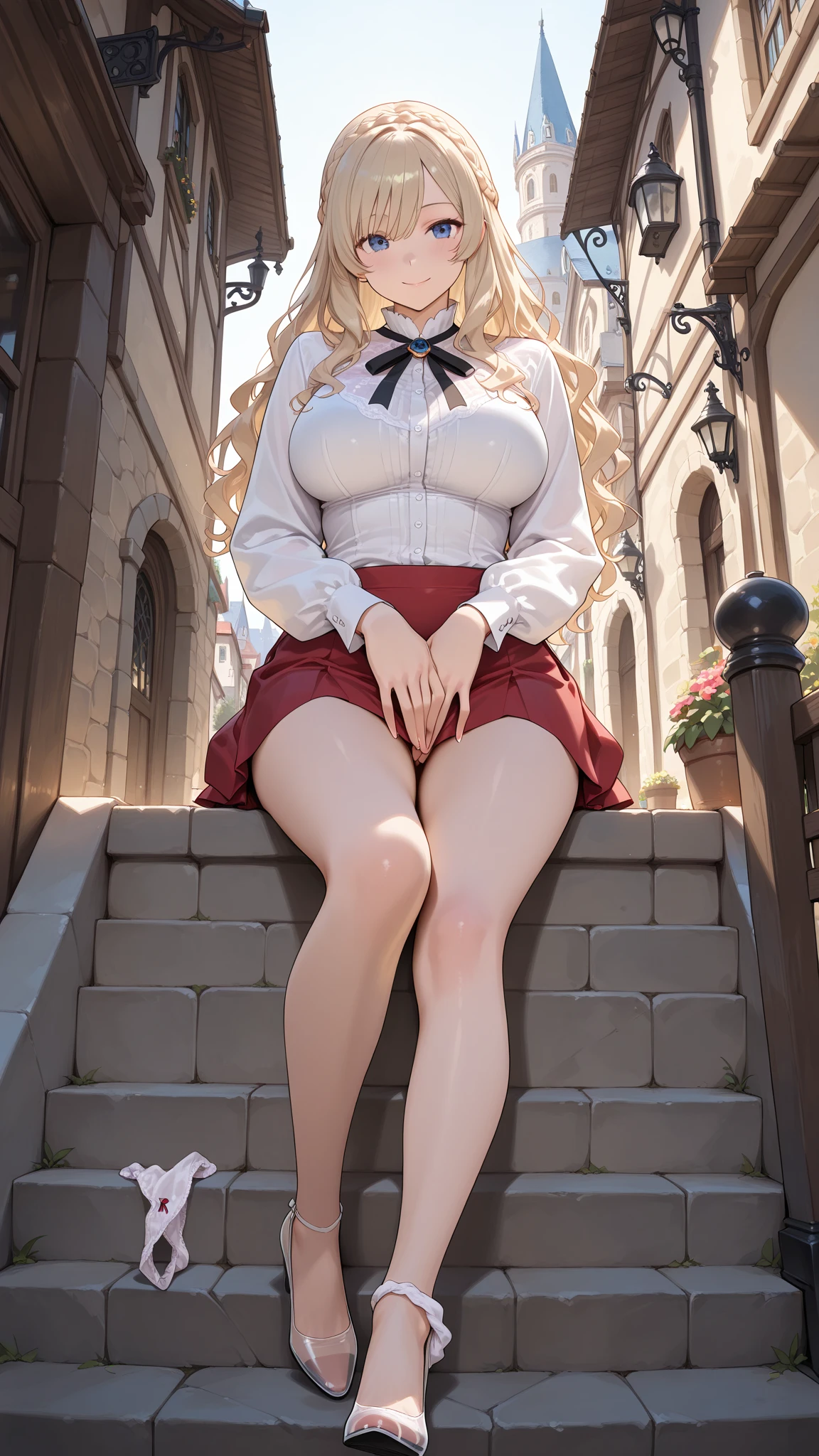 nsfw,sex with one man,creampie,nude,princess,spread legs,,large breasts,nipples,pussy,cute face,beautiful face,smiling,ponytail,peer in from below,castle,high quality,photorealistic,female ,russian