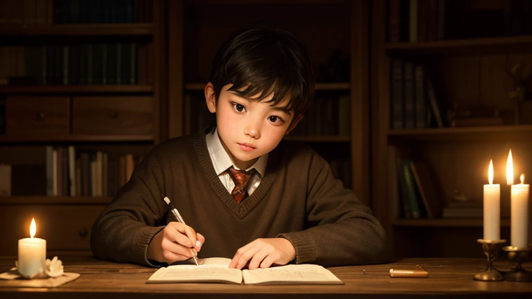 A boy learning Mandarin