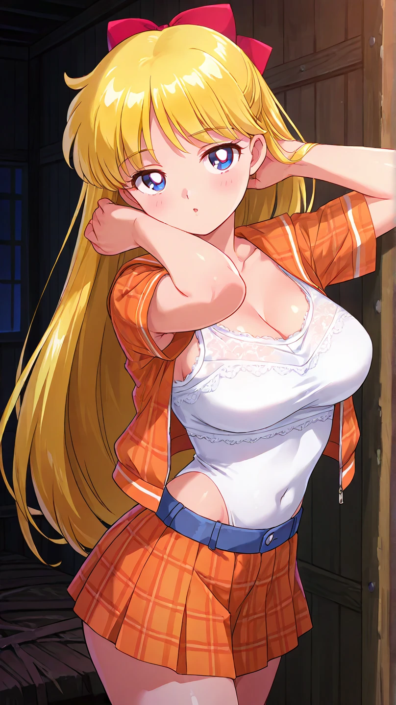 (extremely detailed CG unity 8k wallpaper), (masterpiece), (best quality), (ultra-detailed), (best illustration), (best shadow), ultra-high res, 1girl and 1man at bedroom, ((very oversize shirt, loose shirt, buttoned shirt, open shirt)), (man shirt), no bra, collarbone, (big breasts:1.2), (long hair:1.2), looking at viewer, light smile, upper body, makeup, ((ayaka)), (golden hair:1.1), (wolf ear:1.2), hands on thighs, dynamic pose, hugged from behind by a man, man's hands on breasts