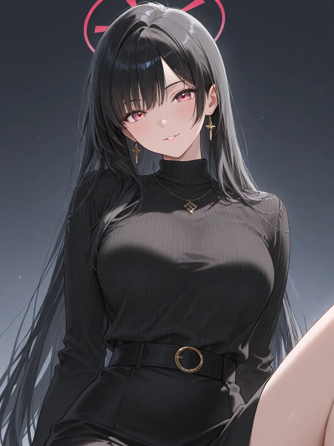 8K, Best quality, 1 busty girl, (Dentate skin), natta, (Dark), The indoor background is clear, (people), beautiful bangs, A gorgeous one,, (Clothing and uniforms:1.3),gentlesoftlighting, Attractive, dark chamber, (Mouth closed:1.2, pretty eyes, 詳細な目, detailed iris, beautifullips, beautiful nose, Nice face),(primary colours:1.5)