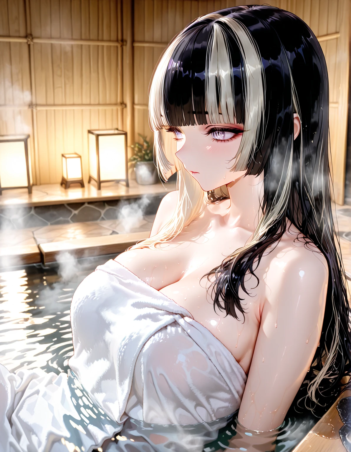 Explicit sex between two women with big wet breasts