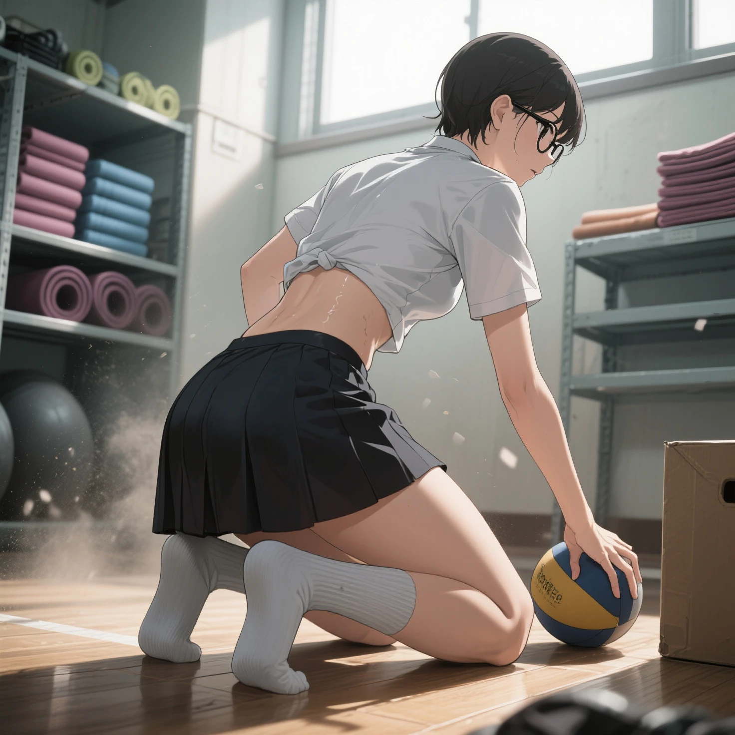 (Hyper-realistic), (a picture), (high resolution), (in 8K), (high detailed), (Best Illustration), (top-quality), (ultra-detailed), (masterpiece), (best quality:1.2), (extremely detailed:1.2), (photorealistic:1.1), (extremely detailed face), (beautiful detailed face), (ultra detailed), (wall-paper),
(1girl), (solo:1.8), (black hair), (ponytail hair style), (sweat), (Shiny skin), (volleyball player:1.2),
(rolling eyes:1.6), (cross-eyed), (ahegao), (drool:1.1), (slaver:1.4), (open mouth),
Cameltoe, (skinny thigh), (slim waist), (nude), (bottomless:1.8), (pubic hair:1.4), (pussy), (huge breasts:1.4),
(sports shoes:1.4), (high socks:1.4), (volleyball uniform:1.2), (black volleyball uniform:1.4), (sleeveless:1.2), (bare shoulders:1.2), (kneepads:1.2), (elbow pad:1.2), (bloomers:1.2),
(sex-machine:1.6), (black dildo:1.4), (piston machine), (spread legs:1.4), (squatting:1.2), (object insertion:1.4),
(dripping pussy juice), (squirting), (female ejaculation),
(arms up), (arms above and behind head), (armpits),
(locker room:1.2), (ball),