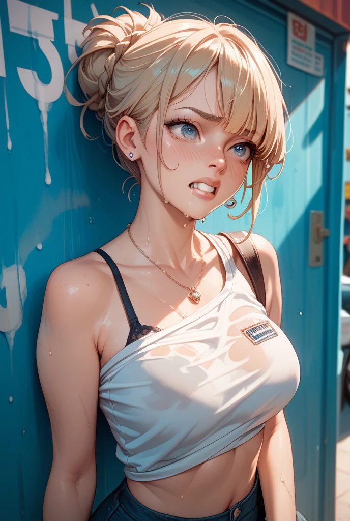(8K,RAW photo, best quarity, masterpiece:1.2), cinematic light, (finely detailed face:1.2), (masterpiece:1.5), (best quality:1.2), (looking at viewer:1.2), (artstation:1.2), dramatic, epic realistic, super intricate details, detailed, [[rutkowski]], ( highly detailed CG wallpaper Unity 8k), popular on ArtStation, popular on CGSociety, Intricate, High Detail, Sharp focus, dramatic, photorealistic painting by Midjourney, (insanely detailed:1.5), Greg Rutkowski, ((detailed pupils)), (detailed face), ((cinematic look)), Extremely Sharp Lines, Realistic Photos, A Detailed Masterpiece, elegant, clear focus, Depth of field, Movie Wallpaper, Facial Focus, physically-based rendering, photon mapping, physically-based rendering, (((looking at camera))), (((bokeh (background))), golden time, minams, cleavage, highleg panties, sarong, big beautiful light blue eyes, silver hair, Swimsuit with thick light blue lines, light blue long gloves on right hand only, In front of coral reef sea, she wears a white elbow pad with light blue lines of Kyudo on her left hand, thigh gap, legs open, legs apart, (ahegao:1.2), (mad), crying, sad, blushing, frightened and crying, obeying pain, moaning in pain, grimaces of pain huge breasts, sagging breasts