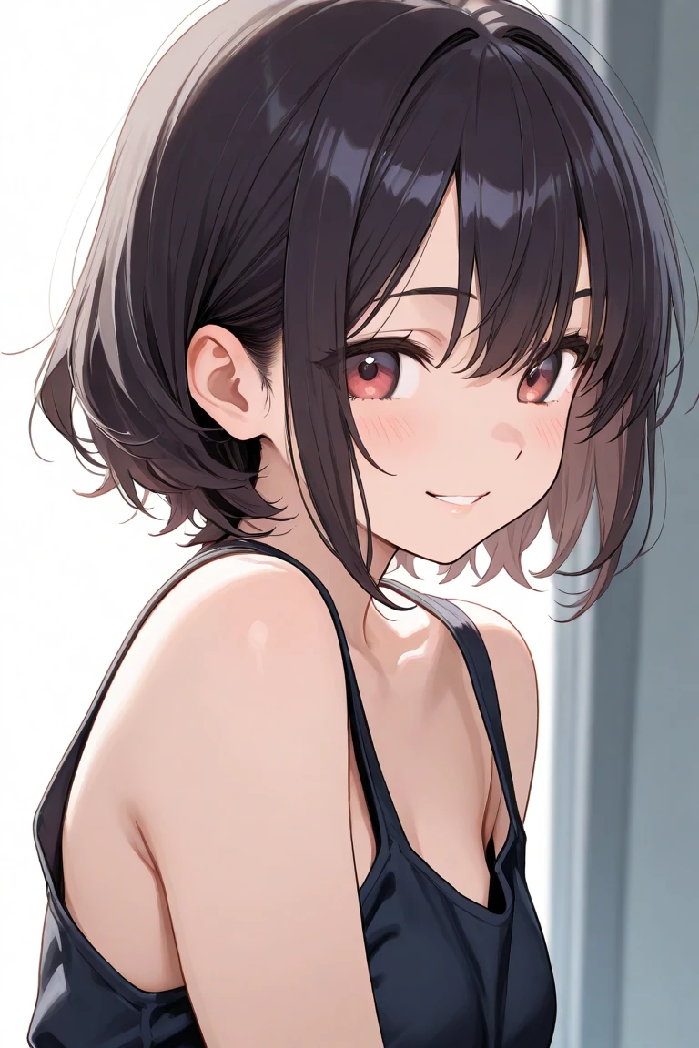 {{{masterpiece}}}, {{{highest quality}}}, {{super detailed}}, , {{very delicate and beautiful、 beautiful and fine eyes、nsfw}} ,、black hair、red eyes、small curve 1.2、micro bikini:2.0。red collar、cute 、street:1.3、blush:1.2、cinematic angle:1.5、