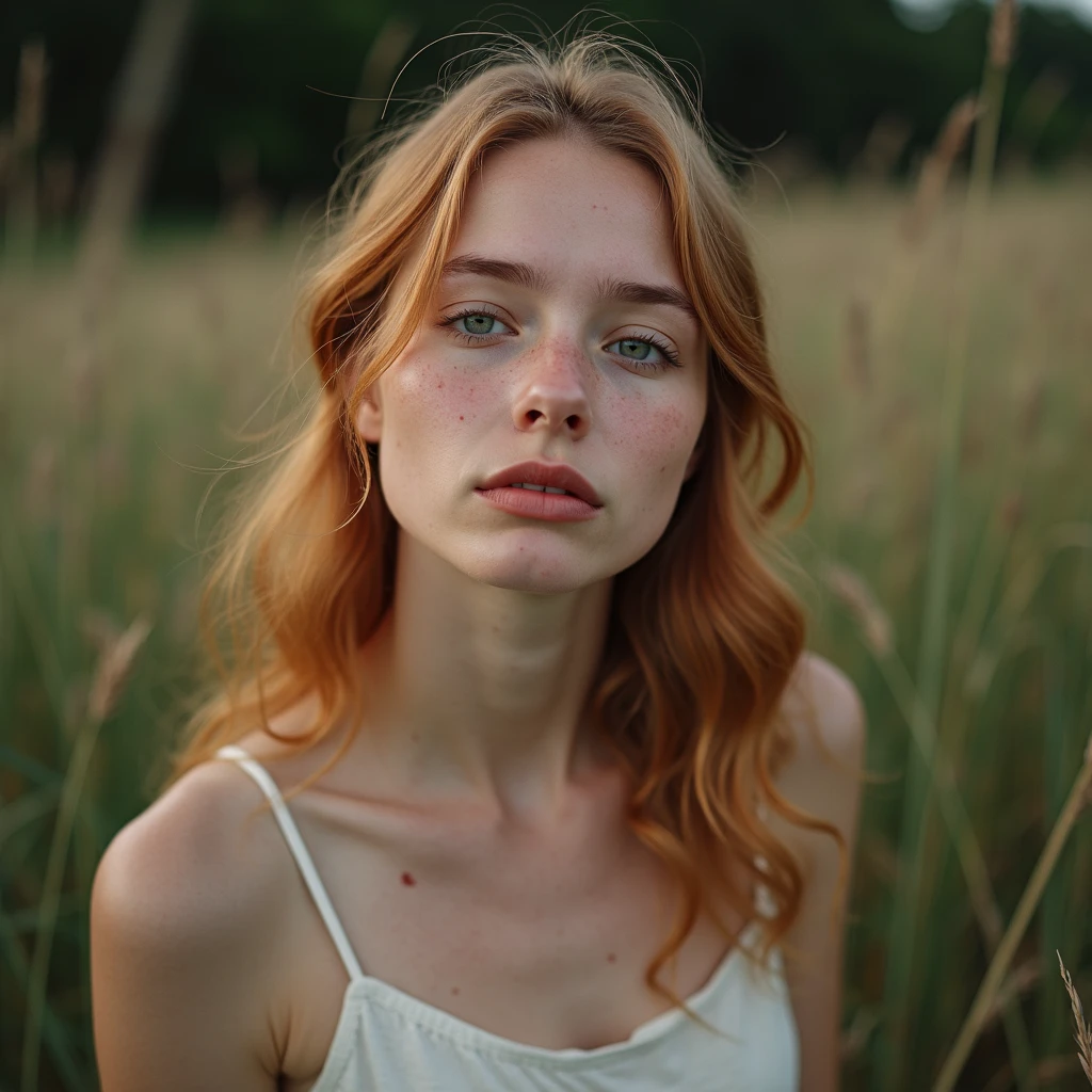 Gorgeous freckled red hair human 1girl, furry, spring background, outdoor, spring day, best quality, high quality, masterpiece