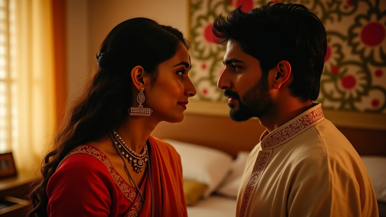 Indian girl wedding night and two husband romance