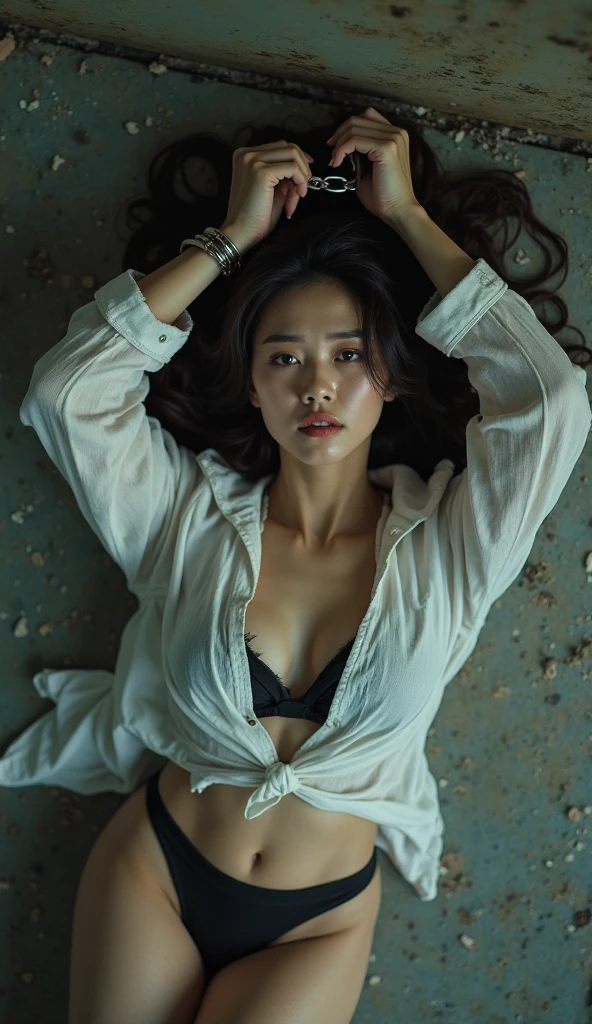 Japanese、Late 30s、woman、Body wrapped in a bath towel、relaxing after a hot bath、Wet Hair、whole body、Highest quality、16k、Sitting on the sofa、Detailed images、D Cup、Realistic、photograph、long hair、night、Dark Room、Crossing your legs