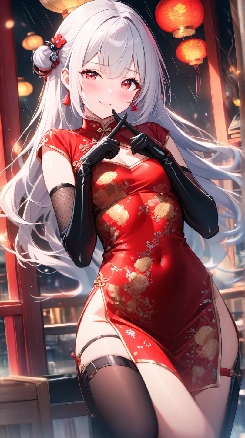 art by Cornflower, dreamy, <hypernet:Cornflower_Phantom_original:1.0>
(masterpiece,best quality,1girl,Amazing,beautiful detailed eyes,finely detail,Depth of field,extremely detailed CG,original, extremely detailed wallpaper,china town,bent over,black_thighhighs,china dress,red eye,white hair,outstretched arm,ponytail,light smile,sideways glance,)<lora:Cornflower-000001:0><hypernet:Cornflower_Phantom:0>
