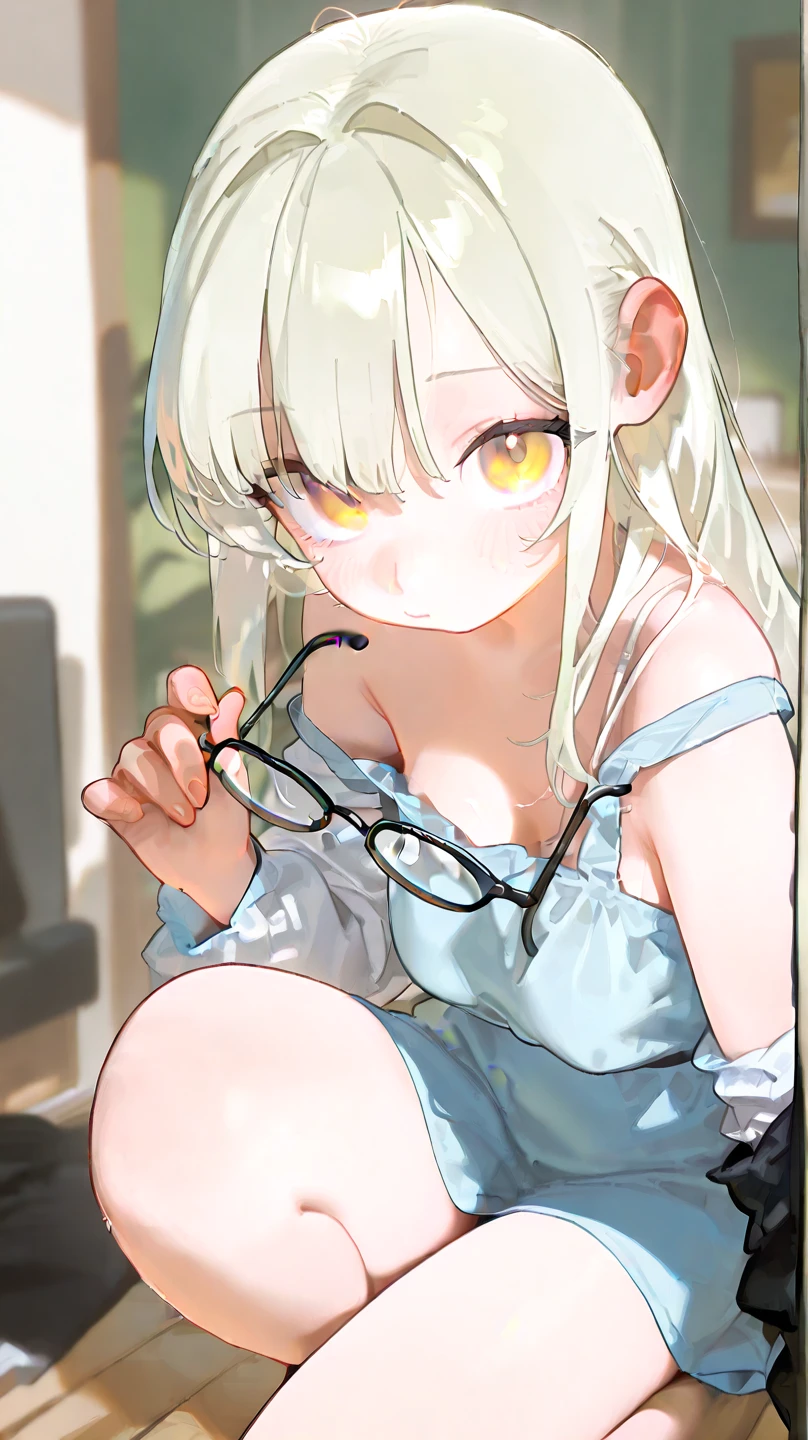 Masterpiece, Best quality, Realistic, Photorealistic, Great lighting, Ultra-detailed, Dynamic Angle, Perfect face, (Bright lighting:1.2),Beautiful detailed eyes, Extremely detailed face, Perfect lighting,

1girll, Black double tail hair, Glasses,

White nurse costume, white nurse hat, Stockings, High-heeled shoes, ((Black panties, Carmelto)),

composition looking up from below, Room, Bed, (M legs, crouched), lifting up skirt, 

Sweaty, Wet body, Navel out, Thighs sticking out, buttocks, Large of breast, Slim, Slender, Translucent body, Transparent, Embarrassed expression, Blush,