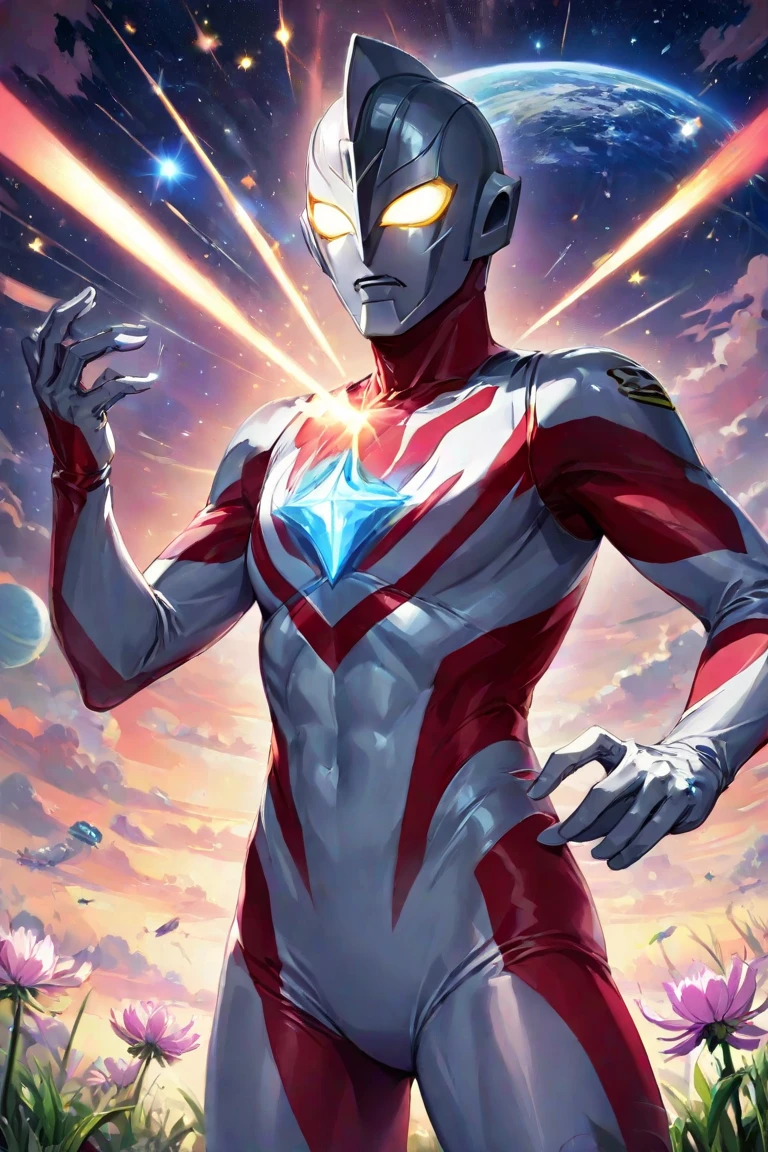 （masterpiece、8k、Ultra-delicate、hight resolution），(((Female Ultraman))),medium breasts，(((No muscleedium Boob)))，(His head is tapering,The body is made of red and silver，The arms present a streamlined design，On the chest there is a round calculator，Looks tall and thin，The overall shape is streamlined、modern)，(standing athletic pose)，posed for photo，high-angle，nigth，city ruins，backgroung details，（（（full body Esbian））），solo，(((Huge feeling))),NSFW,cameltoe,Dynamic Pose,from below,groin focus,the morning sun,(Erect clitoris:1.3),(Squatting:1.2),spread legs,(Open pussy:1.1),((wet pussy:1.1)),(long silver hair:1.1),red blush,smile、Attaching a cloak,(cum on face:1.2)