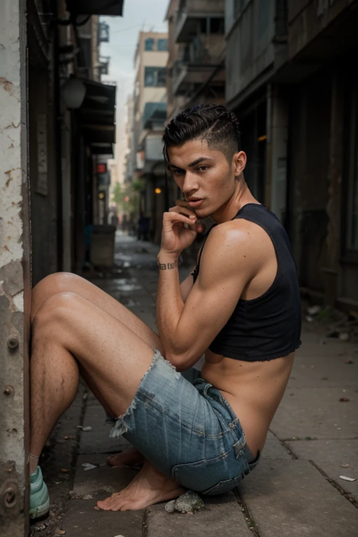 photoshoot of <lora:asianmale:0.3>, handsome young man, (full body:1.5), looking at viewer, black hair, (short hair:1.5),
(perfect hands, good hands, five fingers:1.5),
(wearing boots, <lora:boots:1>:1.3),
shirtless, (skinny jeans:1.5),
(sitting on balcony:1.3), background of city skyline, crossed legs, hand on own face,
(muscular, large pectorals, abs:1.3),
8k, RAW photo, best quality, masterpiece, professional photograph, high res, detailed image, realistic, photo realistic, photorealistic,