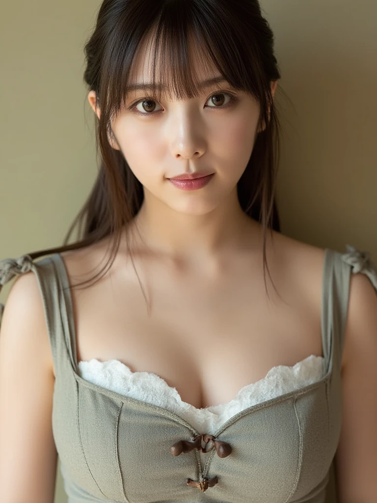 (Highest quality、8K、32k、masterpiece、Best Quality、Realistic）)、Big Breasts、room、（Medium Hair、Neat clothes）
