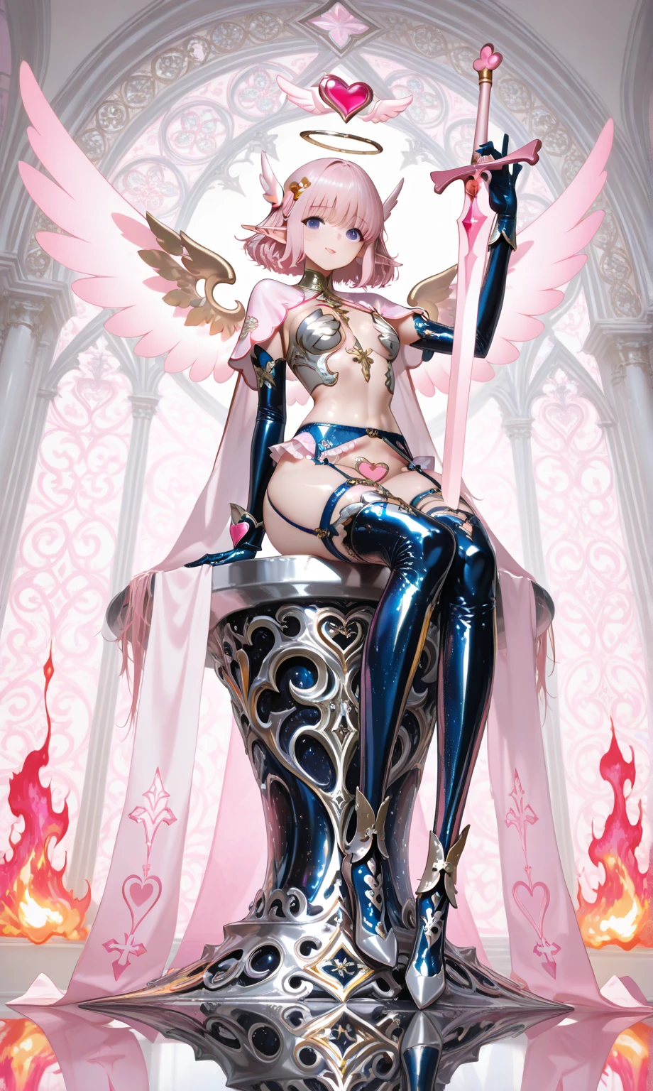 (Marie Rose with a very young face), (A naked girl holding her golden armor in her hands)),((Front lighting)),(photoRealistic: 1.4),Realistic, 3D Face ,((ass pov)),(((from front(Beautiful teenage Italian girl:1.6), (Obscene:1.2), (Immorality:1.2), (Small breasts with beautifully raised pink areolas,:1.5) ,White skin,Perfect ???????,(Beautiful and toned body:1.1), A work depicting an erotically bound, nude demonic woman ,(((Two blonde, blue-eyed European girls))),((Golden armor on both arms)),((Golden armor is worn on both thighs.)),((Smiling Girl)),((Narrow eyes)),((The big wings of the archangel)),((Equipped with a shield on the arm)),((Spread your big angel wings wide)), ((Saluting with a golden rifle)),((Front lighting)),((The body is naked)),((Equipped with a shield on the arm)), Ultra-realistic capture, Highly detailed, High resolution 16k close-up of human skin. Skin texture must be natural, ((Medium Shot)),((West Shot)),((((Forward light))),((((Elegant nude elegant girl)))) ,((Slender naked)),((Two skinny naked girls of European descent)),(((A nude figure facing the viewer))),(((Small breasts and exposed genitals))),(Young girl exposes her genitals))),(((The thighs and head fit within the screen)),(((View from head to thigh))),((Beautiful and balanced body)),((Do not show anything below the thighs)),((bottomless)),((topless)),((The left and right arms and left and right thighs are equipped with golden armor.)),((ass pov)),(((from front))),(((cowboy shot))),(((standing pose))),photo realistic,master piece,((ultra detailed)),looking at viewer,smile,photorealistic,Shiny baby blonde silk hair,((She has a large hair ornament and golden armor on her belly.)),((Looking at the viewer from the front)), (((Young face and young body)),((Looking horizontally at the viewer)),(Exposing the viewer to full frontal nudity),((Face forward and look at the viewer at the same height)),((Show your naked body to the viewer with your hourglass figure)),(((Wearing a large golden hair ornament))),No underwear ,((((Naked elegant and graceful girl)))) ,((Naked from head to thighs))、((No underwear whatsoever))、((Head to knee nude shot)),((Beautiful hourglass figure)),((Wearing a cape)),((Beautiful style)),Beautiful and detailed character art, Very detailed, Girl in shiny armor, Beautiful white and shining skin, Unparalleled beauty, ((Shiny baby blonde silk hair)),Realisticな, 3D Face,Shiny Hair, Glowing Skin,((Thin Hair,No makeup,Brilliant Light)),Fantasy,Beauty products,Very detailedな顔のテクスチャ女性, ,No makeup,Brilliant Light)),Fantasy,Beauty products,Very detailedな顔のテクスチャ女性, Cowboy Shot, (Film Grain:1.1), ISO200,