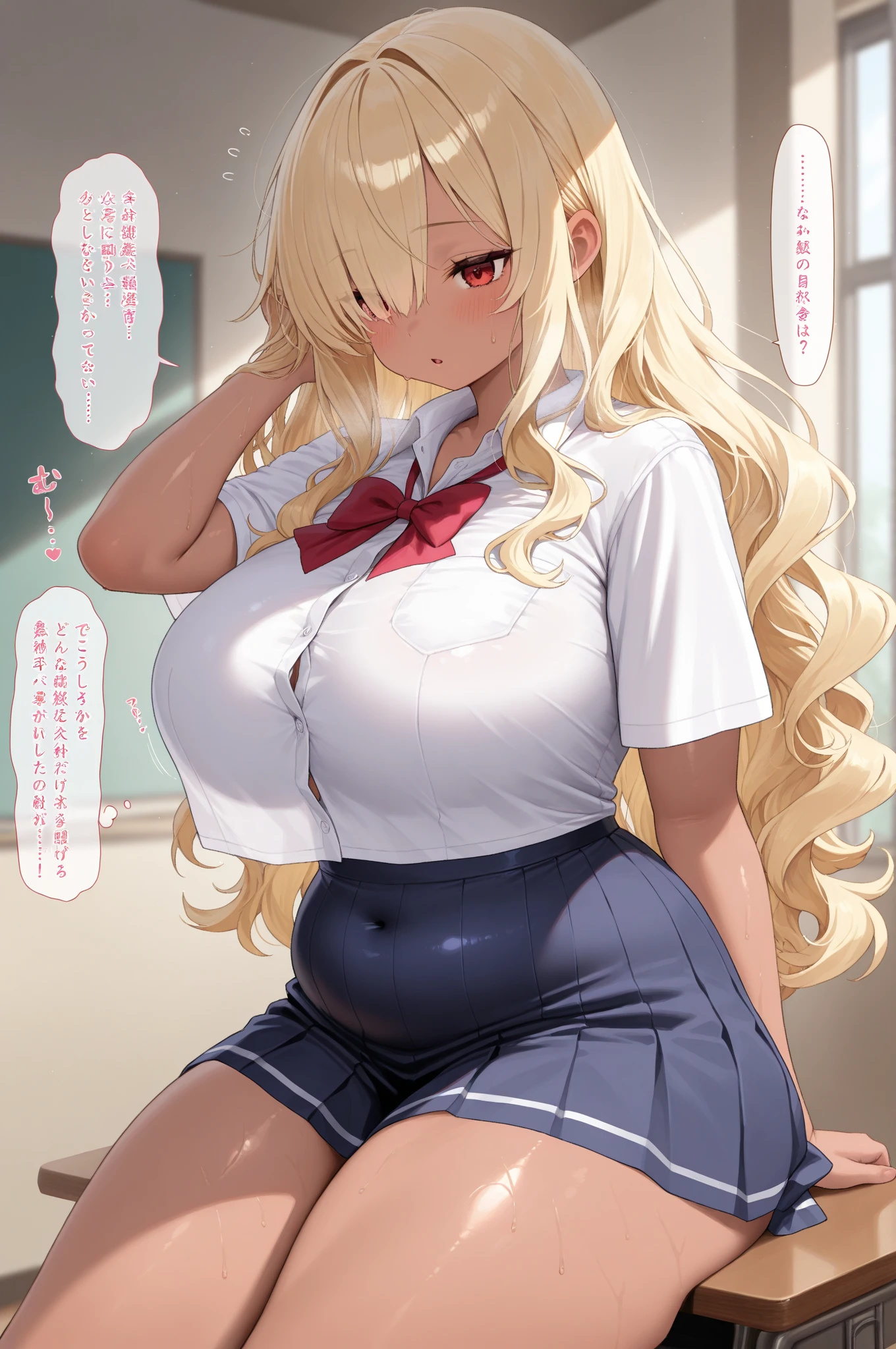 (((Show your ass、Shooting from below))、(((Accentuate your butt、Shiny underwear)))、Highest quality, 8k, masterpiece :1.3)), whole body, Sharp focus :One Girl,Glowing Skin,SSexy pose,Highest quality,Tabletop,shape,Very delicate and beautiful,Hmph,8k壁紙,wonderful,In detail,Official Art,Very detailedなティッカーUnity 8k壁紙,Incredibly ridiculous,Large file size,Very detailedな,High resolution,Very detailed,Beautiful detailed girl,Realistic,X-ray,The queue is full,(((mini skirtのワンピース)))、(((Big Breasts、Long golden hair)))、(((School、classroom)))、Stand upright、Cleavage , ((Blonde))、Sexy pose、Hairstyle: semi-long、both hands、oriana thomson