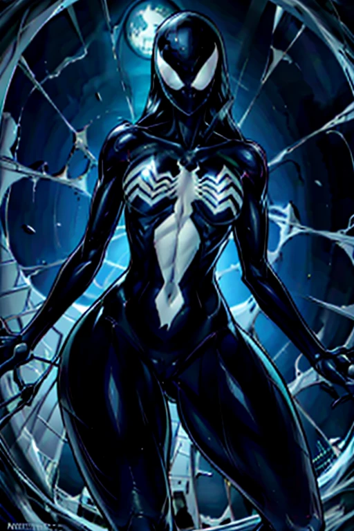 ((best quality)), (highly detailed:1.2), masterpiece, ela está dela para o espectador, de lado para a câmera, ((official art)),1girl, solo,beautiful face,
symbiote,spider gwen,SVGM,hood, completely black clothing, looking to the side, body to the side, the body is to the side, she's standing, pernas abertas, bernas grossas, bunda grande, peitos grandes