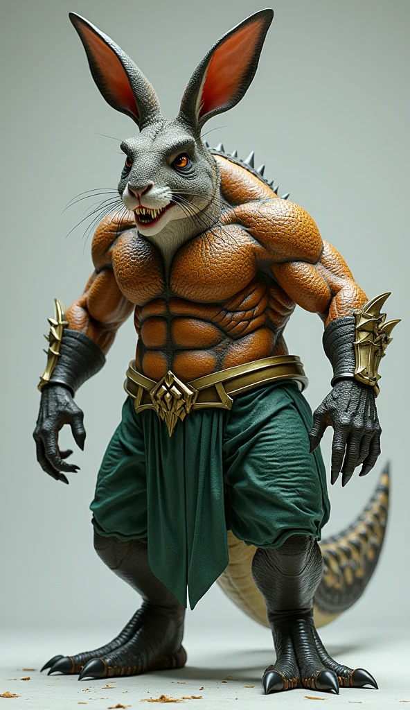 Chimera、Sideways body、Sideways face、A composition that captures the whole body、Black Legs、Black hairy legs、Extremely large bulging crotch underwear、Green snake tail、緑色のSnake's head、Snake's head、Tiger Arm、Black wolf-like body、Snake's head、the mane of a lion、Black wolf body、Tiger-like pattern、Angry lion face、Tiger arm、Tail scales、Very huge muscles、Very beautiful abs、paw pads on soles of feet、sharp claws on feet、White teeth、Golden Eyes、Night Factory Background、Composition looking up from below、Pose with the crotch wide spread、Snake&#39;s Tongue
