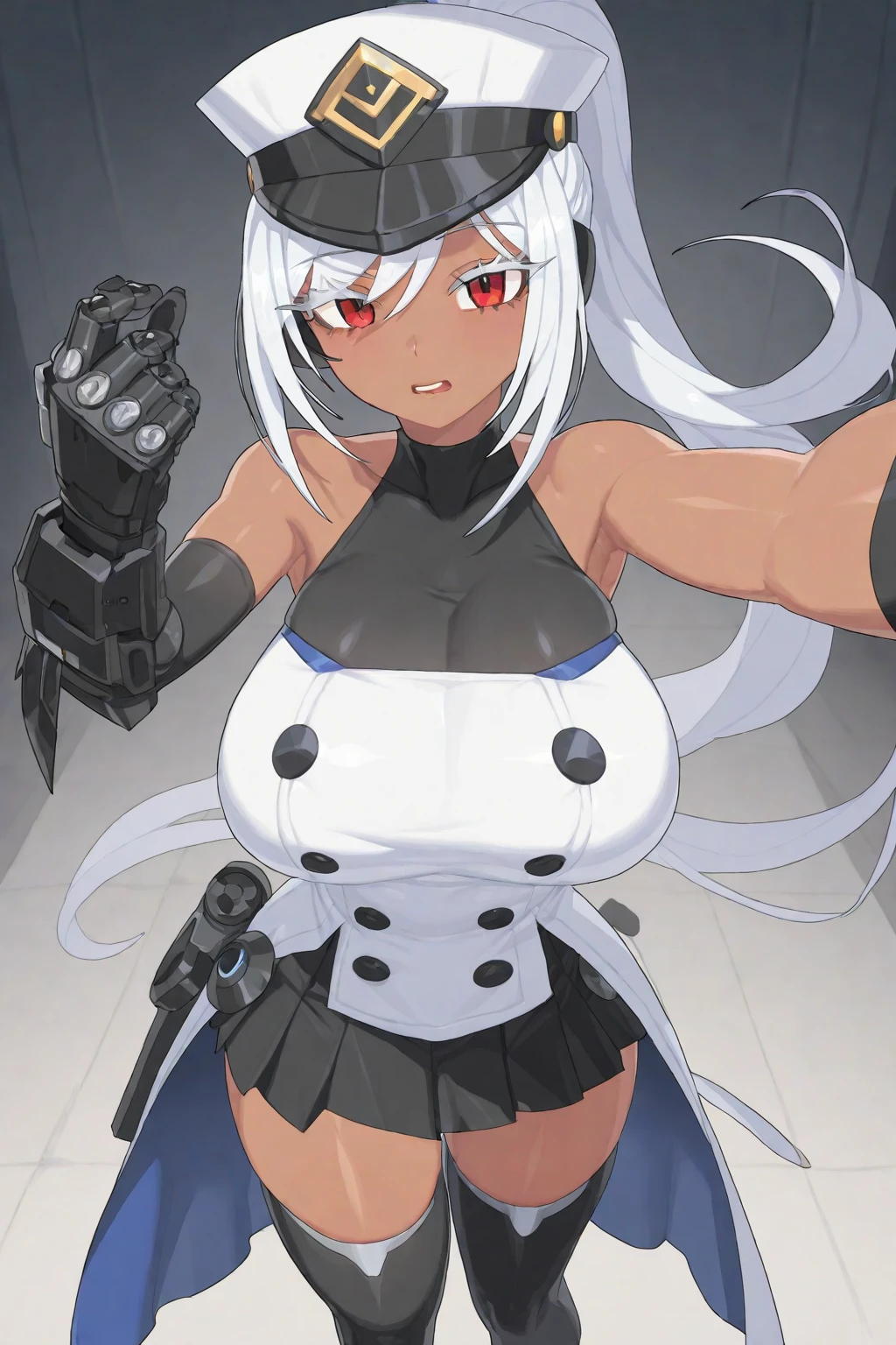 "((All briefs body visible)), (arms above head),(" wife room ") ,(red eyes), (long white hair), (huge tits),(masterpiece anime face ),(1girl),(realistic), (masterpiece eyes detailed) "