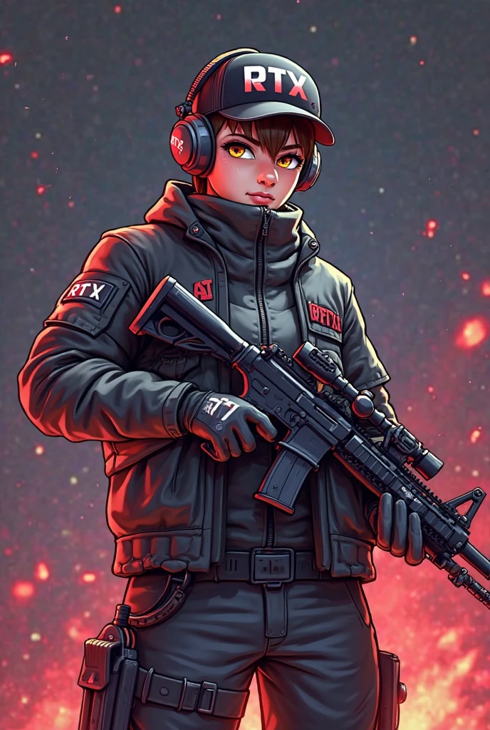 ((masterpiece, best quality)), 1girl, sniper rifle, khorne, aiming, holding gun, scope, one knee