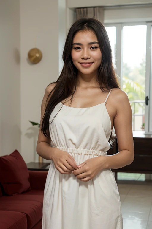 8K, masterpiece, Raw photo, highest quality, realistic, Highly detailed CG Unity 8K wallpaper, written boundary depth, cinematic light, Lens flare, ray tracing, (very beautiful face, beautiful lips, beautiful eyes), face with intricate details, ((highly detailed skin)) 1 girl, in the dark, deep shadow, pretty asian girl, Idol,(Very slim and slender fit muscular body:1.3), ((looking at the viewer)),(big smile:1.3), (cityscape, blurred background), (dim light, rooftop, balcony), pretty girl, earrings, bracelet, necklace, clear eyes, walk , front shot, (white skin), look forward to, (Big eyes), ((full body shot)), ((black silk)), ((See-through red color nightdress:1.3)), (brown hair) (looking at the viewer:1.3), (lace panties), open chest, medium breasts, shiny , (See through, pink pajamas :1.3), balcony