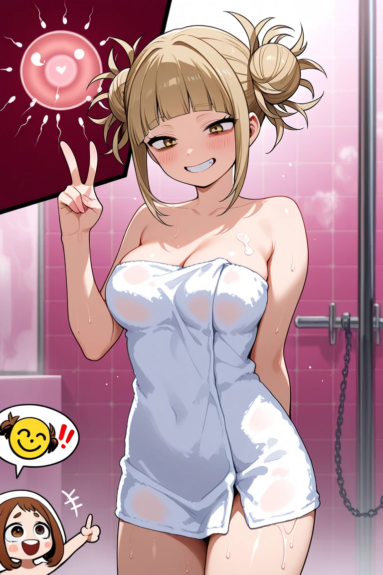 1girl, nsfw,  aletta
twintails, blonde hair,
green eyes, black ribbon, horns., empty eyes, large breasts, nipple, Hospital, frozen, (Sweating profusely, Love juice, Wet Woman, female ejaculation), crying, Naked, (1girl) Peeing, lactation, projectile lactation