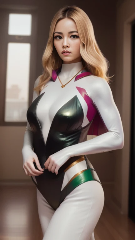 ((((masterpiece, best quality, high resolution)))), Extremely detailed 8K, Beautiful girl with slender body, e-girl, (Ultra HD, Ultra-detailed, Highly detailed, Highly realistic, Ultra-realistic, photograph realistic), (1girl:1.5), (Realistic blonde hair with dark roots), wavy hair, boho bob cut,(dark makeup, pink eyeshadow), facing at camera, light smile, (white and gold outfit, see through clothes, wet skin, transparent). (space cruise), coy grin, slender body, underbutt, (((girl holding dildo)))
