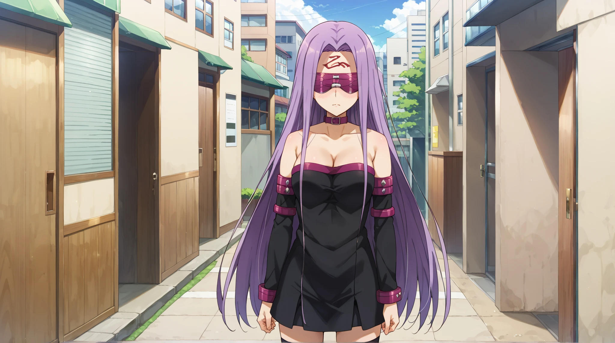 Best Quality, (masutepiece:1.2), Highly detailed,
Fate/Stay in the background, Night, Cityscape, city, Moon, Blue theme,
Medusa_nffsw, Upper body,
1girl in, Solo,Looking at the viewer, Closed mouth,
absurdly long hair, Purple hair, Floating hair,
thighs thighs thighs thighs, Strapless, Blindfold, Detached sleeves, Choker, cleavage, cowboy shot, is standing, looking at the viewers, wave her hand, a smile , NSFW, ultra gigantic tits,((Large cleavage)), ((large droopy breasts)),Inside the hotel,A sexy,Glamorous,The areol,Body wet with white liquid, maikurobikini,Strings String,Nipple sheer,The chest is fluttering,Navel is visible,in poolside