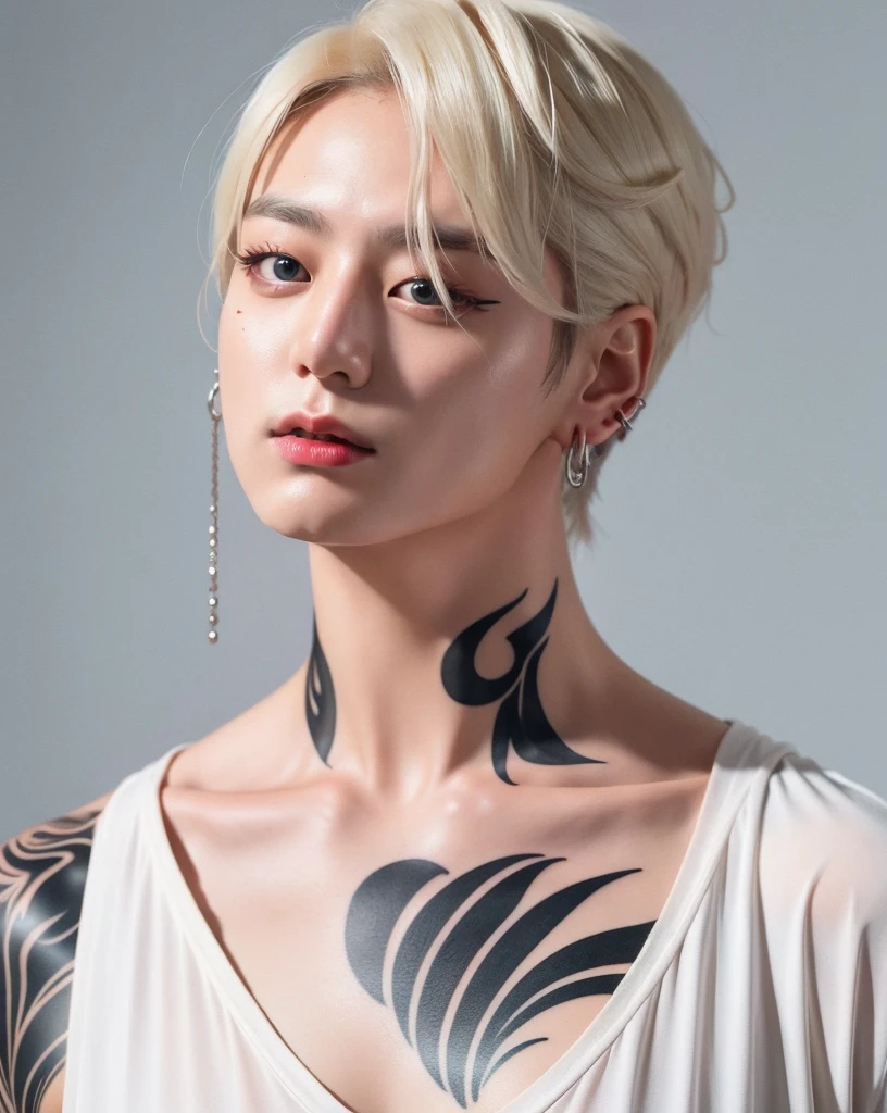 Super Super Sayakin, diamond hair and red eyes,Draw around it with black pencil, White costume with dragon tattoo, Good public scream, Fighting the enemy, Scenery of heaven and earth