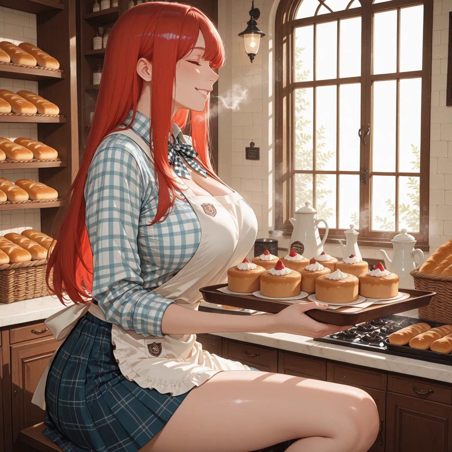 As we sat down to dinner, the scent of roasted vegetables and fresh bread filled the air. Katia and Eva's long red hair cascaded down their naked bodies as they pee, their huge breasts with big pink nipples on full display as they pee. I couldn't help but feel a stirring in my loins as I took in their goddess-like forms. peeing, pee at the table