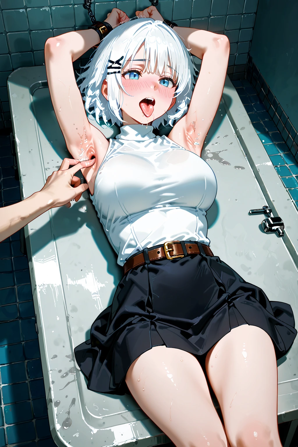 (((Ultra-high resolution))), masterpiece, Highest quality, 8K, accurate description, Carefully drawn, Attention to detail, ((Japanese open-air hot spring at night, Large ancient hot spring pool, Soak in a hot spring, vapor)), girl, White skin, Perfect Face, (light brown, Technical perms and dyeing, Wet, Extra long curly hair), ((Cute appearance)), Detailed depiction of facial features, Shining blue eyes, Long eyelashes, double eyelid, 有Sweat, Pink moisturized glossy lips, Shiny Earrings, Close your eyes and enjoy, blush, ((Mature Natural Body)), Beautiful body, Perfect body structure, Small breasts, Side milk, ((bath towel)), Alluring cleavage, Sweat, (Tired and resting), (Perfectly detailed hand-drawn rendering), (Slim and smooth legs), Perfect legs, soft side lighting, Cinematic atmosphere, Perfect composition, ((Full body image)), Rich environmental details, Dimly lit environment,