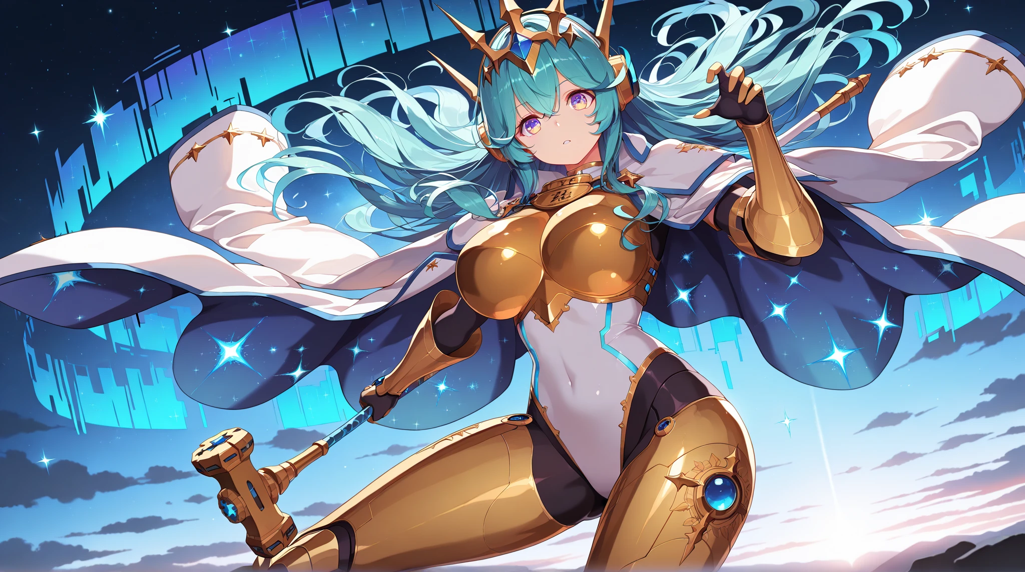<lora:e7 Roana XL:1> e7 Roana, aqua hair, big breasts, full body, wings, on space, galaxies <lora:xl_more_art-full_v1:1>, (masterpiece), best quality, highres, 4k, 8k, Detailed Illustration, intricate detail, cinematic lighting, amazing quality, 1girl, fit female, amazing shading, soft lighting, facing camera, perfect eyes