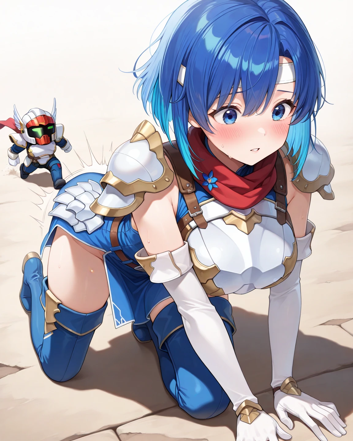 Proud knights defeated by thugs, humiliatingly raped, creampied, and then dumped, crying and stunned
, large amount of semen, blood from the defloration running down her thighs
, on all fours, blonde with blue eyes, blue hair with blue eyes, light red hair, ruby-like eyes, destroyed armor, clothes torn to the point of nakedness, hair in a ponytail, adorable features, sweet slightly curly hair