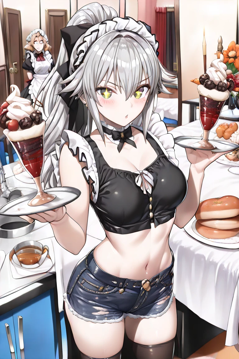 Girl, Brunette Hair, Obsessive, Big Breasts, Side, Bare-legged, Wet, Mature Body, Cook, Naked Apron,masterpiece, best quality, bishoujo, white hair, light blush, yellow eyes, large breasts, cat_pose, hand_on_hip, Heart-shaped eyes, Large breasts, school uniform, Bare_bshoulders, over-kneehighs, Mini_Top_Hat, public_Hair, _juice, Facesitting, Crotch_rub