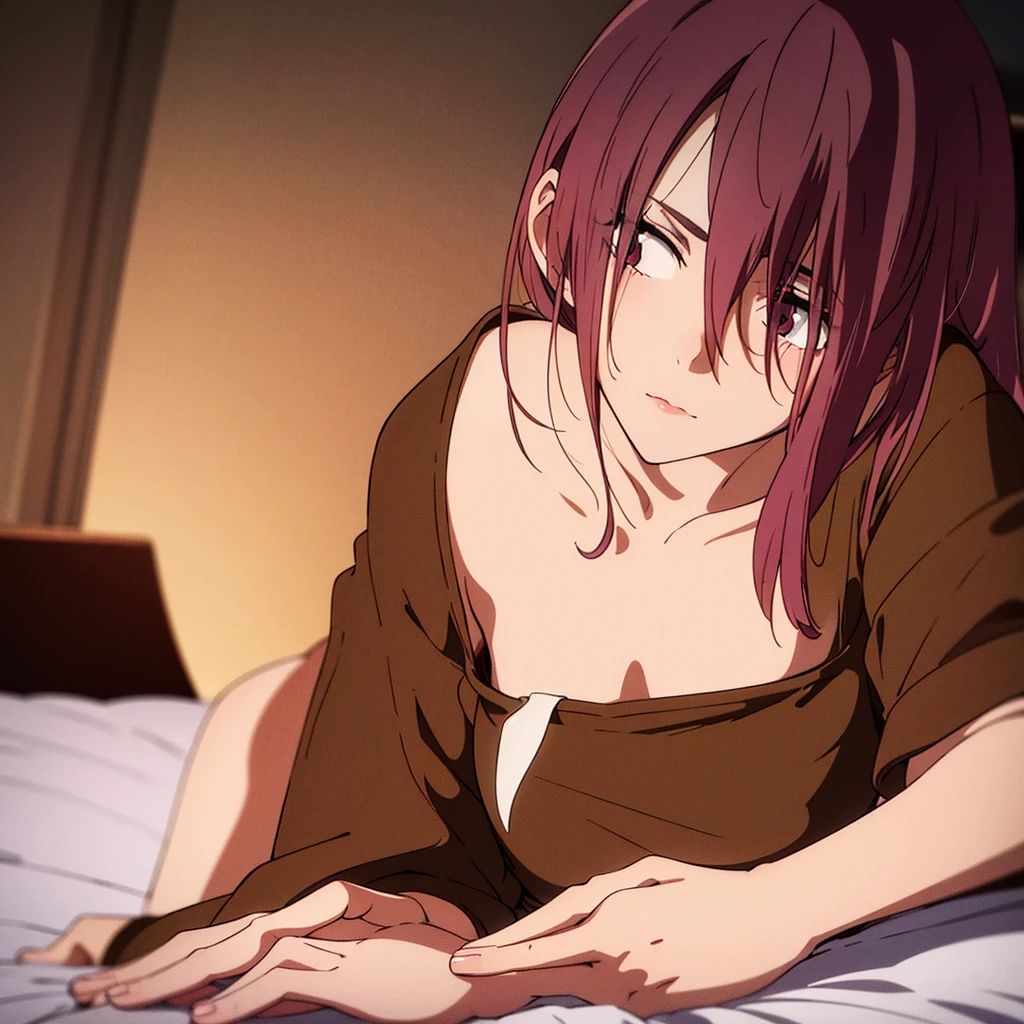 masterpiece, high quality, 8k, beautiful lighting,sunny day, 1 adult female, tall, Mikoto Ayata, ,((lie down on the floor)),((topless)), ((perfect nipples)),((high resolution 64)),((lie down on the bed)),looking at the viewer, (pants style),((detailed navel)), ((older sister)),(detailed slim thighs),((close legs)),((clavicle)),slender body,big breasts,detailed eyes、detailed slim arms,,Panty shot,ponytail,blush