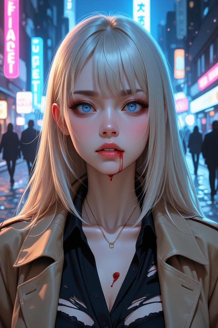 zombie girl, ager, blonde hair, round sunglasses, face only, 3d face, face with injuries, blood on face, dirty face, masterpiece, ultra detailed, ultra realistic, highest quality photography, 4k resolution, best quality, super detail, best quality walpapper, colorful, best illustration, best lighting, dynamic pose, dynamic angle