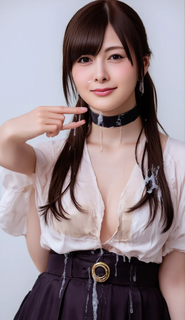 looking at viewer,((highest quality、Best Quality、Real Humans、)), (Super detailed), (Highly detailed CG uniform 8k wallpaper), Extremely detailed, High definition raw color photos, Professional photography,(((Artwork、Real naked、Real nipples、ropebondage,Photo-detailed bondage、Tortoiseshell binding、Arms are tied behind back、Being tied up with rope、facial,excessive cum,Photo detailed semen、Upper body photo、))),The background is Disneyland、