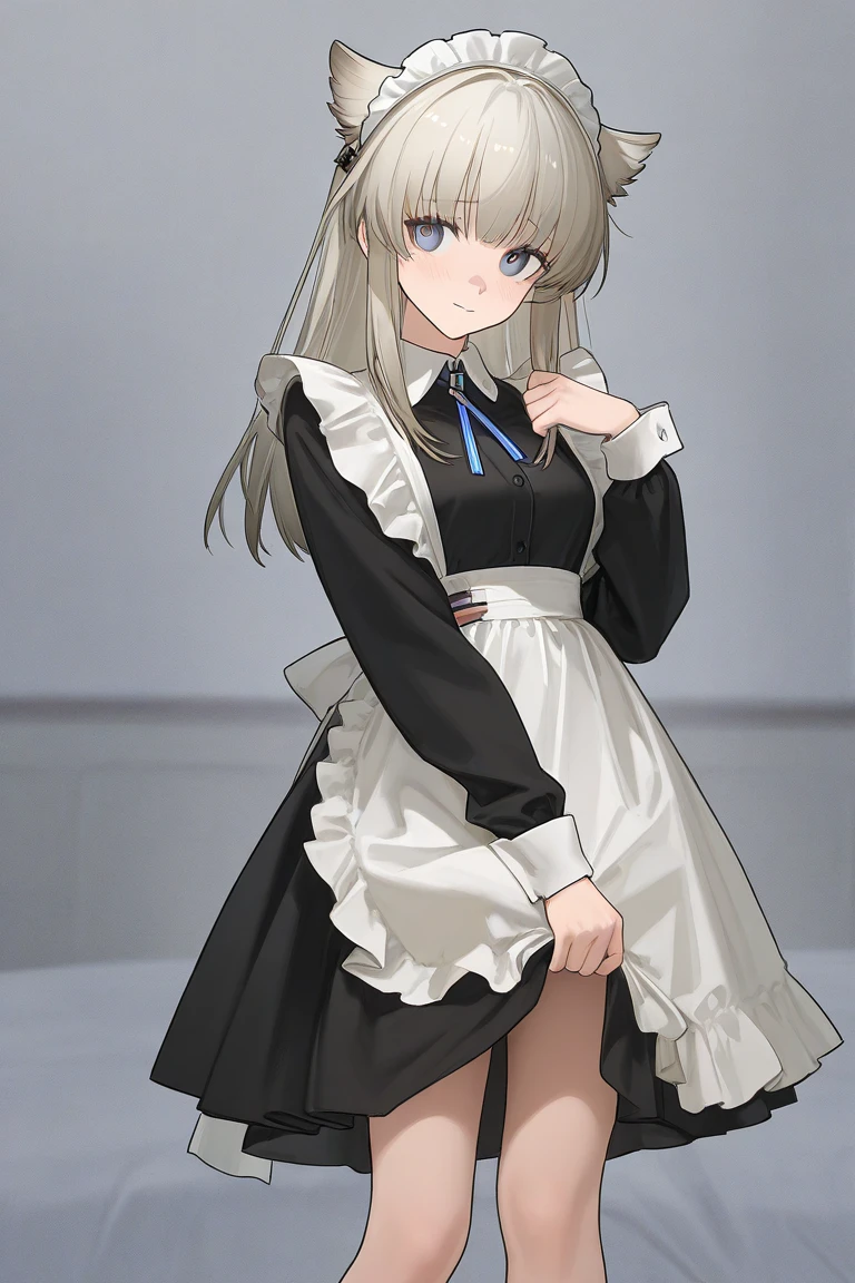 marie, rabbit ears, white thighhighs, blue high heels, earrings, hair ribbon, ((8K)), ((Chef d'oeuvre)), ((dressed character)), assise, ((Bas gris)), ((talons haut)), ((jambes grasses)), ((gros seins)), ((Original clothing)), (qualité d'image très élevée), (bijouterie), (finely detailed eyes and detailed face:1.3), (extremely fine and beautiful:1.1), (Perfect details:1.1),