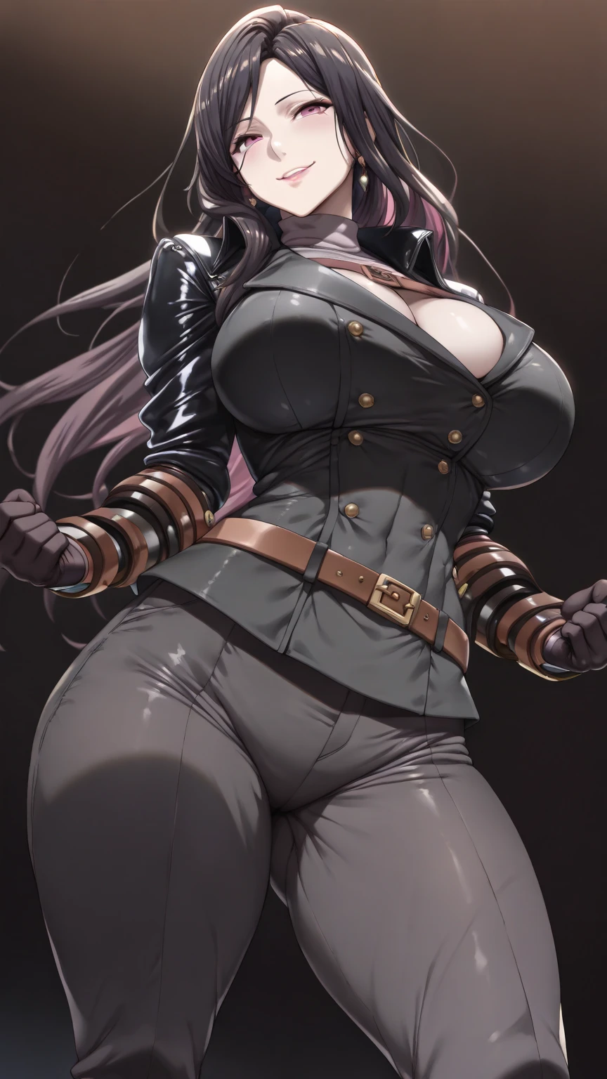 (masterpiece), best quality, female warrior, dark fantasy, huge girl, female muscular:1.2, ginger hair, curvy:1.6, (thick thighs:1.6), (((blank background))), ((full body)), fingerless gloves, long boots, sleeveless, (straight hair), (fur top) , strapless top, (spread legs), (squatting), ((legs apart))