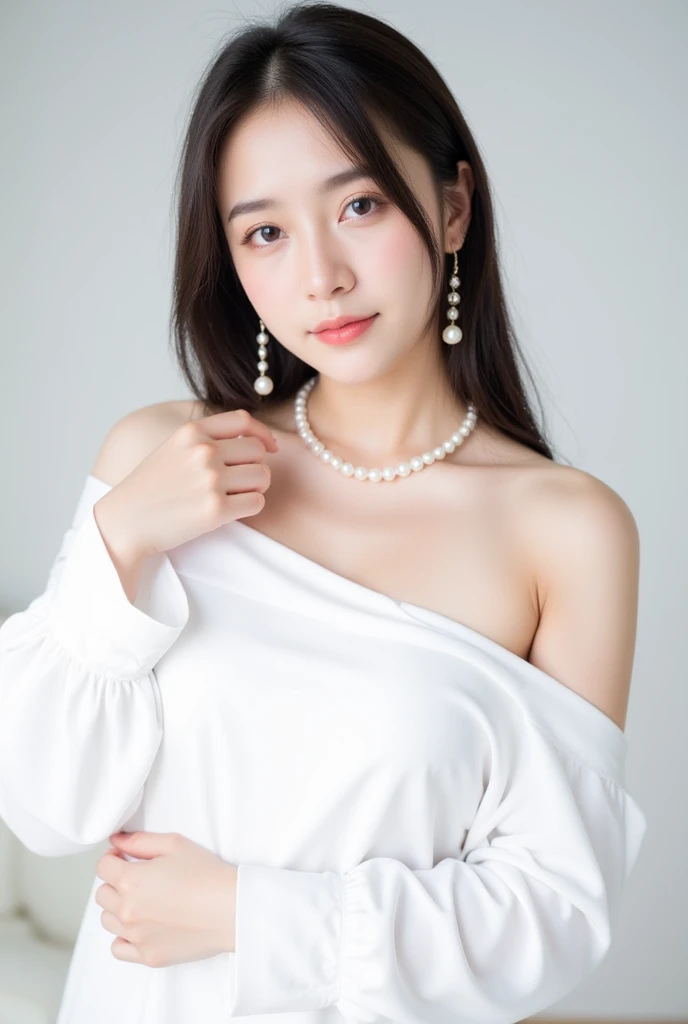 8k, Ultra-high resolution, Highest quality, masterpiece, 三分割法によるphotograph,Surreal, photograph, 1 Girl, (16 years old:1.3), pretty girl, Cute Face, 細部までBeautiful Eyes, 細かくdetailedに,masterpiece,One Girl:1.2,Japanese female announcer,full body,light smile,Black short hair,Wavy bob,Super Beautiful Girl 4,((1 girl:1.4)),Shine, Natural skin texture、(Stylish clothes:1.4),(The highest rank of ceremonial attire),Pencil Skirt,Attractive girl、16 years old、(Perfect female body:1.4)、(女の子のポートレートphotograph:1.4)、(Photorealistic images:1.4),Fantasy art,(Beautiful Face:1.4)、Beautiful breasts,Beautiful and attractive eyes、Beautiful Eyes、(Tight waist:1.4)、(Beautiful girl with perfect body proportions:1.4),Red lips,(choker:1.4、necklace:1.4、Earrings:1.4),Beautiful leg line beauty,Looking at the audience,(((Ideal body type))),A-cup small breasts :2,、Portraiture:2、Perfect Anatomy、鮮明なdetailed、detailed,Fashion magazine cover,Thin lips,Gray background ,完璧でBeautiful Face ,完璧でCute Face, Skin with attention to detail, Perfect limbs、Narrow waist,Looking at the audience,(((Ideal body type))),A cup small breasts :2,Portraiture:2,Perfect Anatomy,鮮明なdetailed,detailed,Surreal,Light and shadow,spotlight