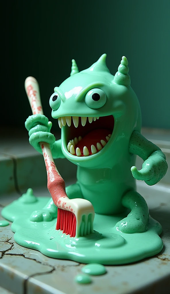 toilet brush, urshik with eyes, funny brush, brush with mouth, the brush is frightened,